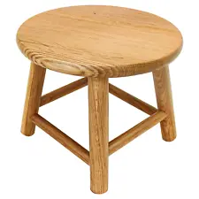 CONSDAN Kids Stool, Milking Stool, 9" Wooden Stool for Kids, Small Short Stool