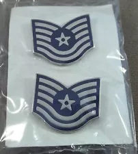 US Air Force Metal Collar Rank Insignia Technical Sergeant E-6 Pair