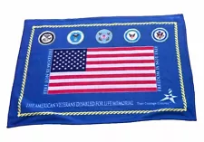 American Veterans Disabled For Life Fleece Lap Blanket Lightweight Flag Military