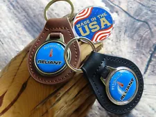 NEW RARE VINTAGE 1970s PLYMOUTH RELIANT Leather Key Chain Ring Fob NOS