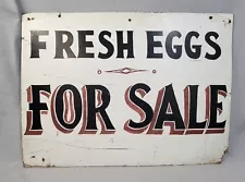 New ListingVintage Hand Painted Fresh Eggs For Sale Sign Farm On Press Board Barn Stable