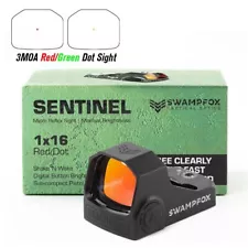 Swampfox Sentinel 1x16mm Micro Reflex 3MOA Green/Red DOT Sight SNL00116 RMSc