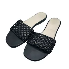 Abercrombie & Fitch Women’s Woven Slide Sandals in Black Size 9/10