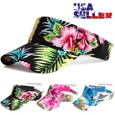 Sun Visor Hat Cap Adjustable Sports Golf Summer Hawaiian Floral Beach Plain Men