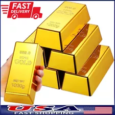 Gold Bar 1 KG Door Stopper Brick Fake Golden Bullion Real Look No Slip Soft Stop