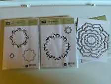 Stampin Up DAYDREAM MEDALLIONS rubber stamp & FLORAL FRAMES framelits unused