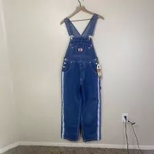 Revolt NWT Women's Blue Denim Bib Overalls Vintage 90's Size Medium Stripe