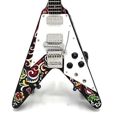 Mini Psychedelic Guitar JIMI HENDRIX Gift Memorabilia FREE STAND ART