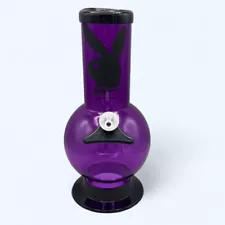 8" Acrylic Plastic Tall Bong Water Pipe Bubbler Hookah - PLAYBOY BUNNY - PURPLE