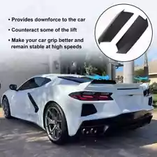 Double-Sided Glossy Black Rear Spoiler Wing Wickers For Corvette C8 Z51 20-24