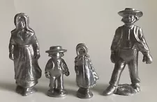 Amish Figurines Family 5" Pewter Collectible Mom Dad Kids