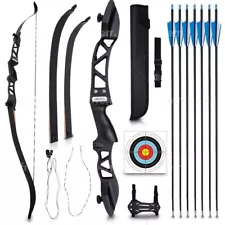 Recurve Bow and Arrow Archery Set for Adult & Youth Beginner 54" Bow height 1...