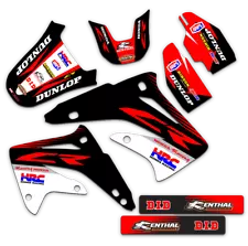 2003 - 2012 HONDA CR 85 DIRT BIKE GRAPHICS KIT CR85 FACTORY: RED / BLACK DECAL