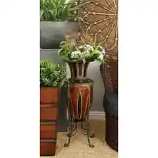 Floor Vase Vases Tall Large Tuscany Style Artificial Dried Flower Metal Urn 27"