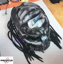 Predator Hand-painted Motorcycle Personality Full Face Laser Light Adult Helmet