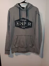 Wrangler NFR Pro Rodeo Gear Bull Riding Size Medium Brown Sweatshirt Hoodie