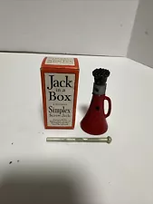 Vintage Jack in a Box Simplex Screw Jack Made by TK&Co Works, Red in Color NOS