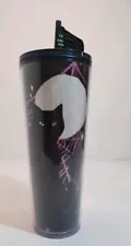 Starbucks 2021 Halloween Glow in the Dark Black Cat Cold Cup Tumbler 24oz