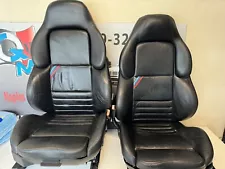 BMW M3 VADER BLACK LEATHER SPORT SEAT PAIR E36 M3.