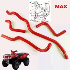 For Kawasaki Prairie 650 700 2002-2006 03 05 Silicone Radiator Hose Kit RED (For: Kawasaki Prairie 650)