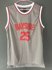 Zack Morris #25 Bayside Basketball Jersey Sz M Saved By The Bell Tigers Gray Red