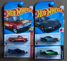 Set of 4 - 2024 Hot Wheels L case - Kroger Exclusive - Mazda McLaren Luv &Zonda