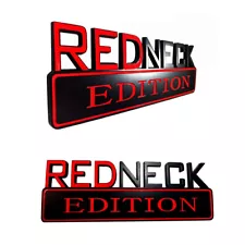 NEW REDNECK EDITION TRUCK BOAT CAR EMBLEM LOGO DECAL SIGN RED NECK BLACK