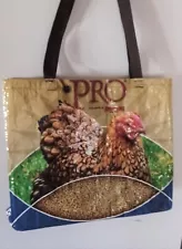 Hen Recycled feed bags totes Grocery