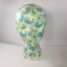 Mannequin Wig Head Form Styrofoam Vintage Paisley