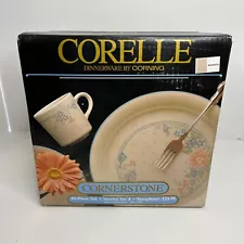 Vtg 20 Piece Corelle Cornerstone Symphony Set Four 5pc Settings NIB New 320-98