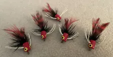 Lot of 5 PANFISH TROUT CRAPPIE BLUEGILL POPPER FLY FISHING RED CORK SPIDER