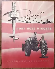 1948 ROPER POST HOLE DIGGERS ZANESVILLE OHIO ADVERTISING SALES BROCHURE Z6115