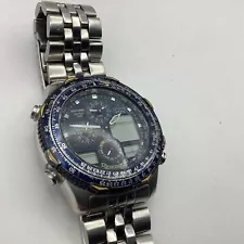 Citizen WR100 Blue Angels Silver-Tone Mens Watch - FOR PARTS (B1) W#641