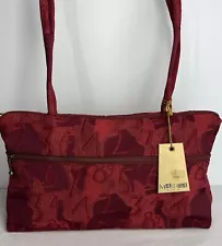 Maruca Boulder CO Jacquard Tapestry Red & Wine Numbers Shoulder Bag Purse, NWT