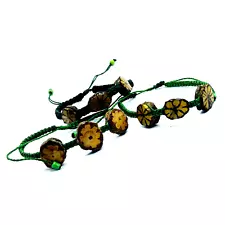 Ayahuasca Vine Macrame Bracelets Green | Handwoven Macrame Ayahuasca Amulet 0.5"