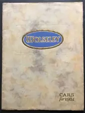 WOLSELEY CARS Sales Brochure For 1931 #871 (10692) -10m (2nd) 12/30 HORNET Viper