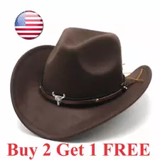 MEN'S WESTERN COWBOY RODEO HAT BLACK FELT STYLE COWBOY RIDING HAT TEXANA VAQUERO