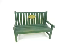 Hallmark Marjolein Bastin Green Wooden Park Bench 8" Country Style T31