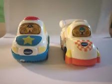 2 VTECH GO GO SMART WHEELS BATTERY POWERED VEHICLES-Police & Race Car-Work Great