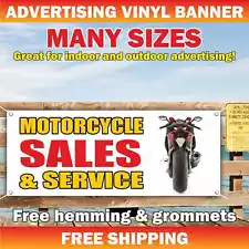 Motorcycle SALES SERVICE Advertising Banner Vinyl Mesh Sign Repair Car Garage