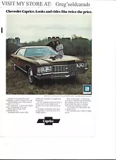 1971 Chevrolet Caprice print ad: "Looks and rides like twice the price."