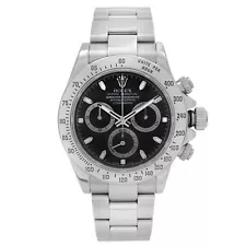 Rolex Daytona Cosmograph 40mm Steel Black Index Dial Automatic Mens Watch 116520