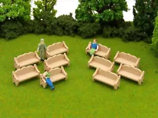 Ten (10) - HO Scale Wooden Park Benches - 3D Printed Train Layout Scenery