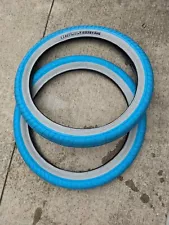 Pair - WeThePeople Blue Gray BMX Tires 20" x 2.4"