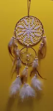 Handcrafted Dreamcatcher - Crochet & Feather Design 24" Window-Wall Jewelry