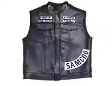 Jax Teller Vest, SOA Leather Vest, Men's Sons of Anarchy Redwood Original Presid