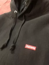 Mens Supreme Black Small Box Logo Hoodie Guaranteed Authentic from TRR