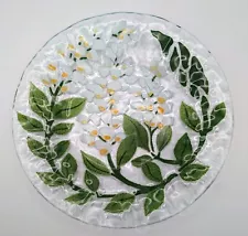 Sydenstricker Fused Glass Salad/Dessert Plate, White Wisteria