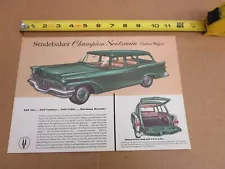 1958 Studebaker Champion Scotsman Wagon sales brochure SINGLE SHEET ORIGINAL