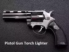 Revolver Refillable Torch Flame Inflatable Pistol Cigarette Gun Lighter Funny